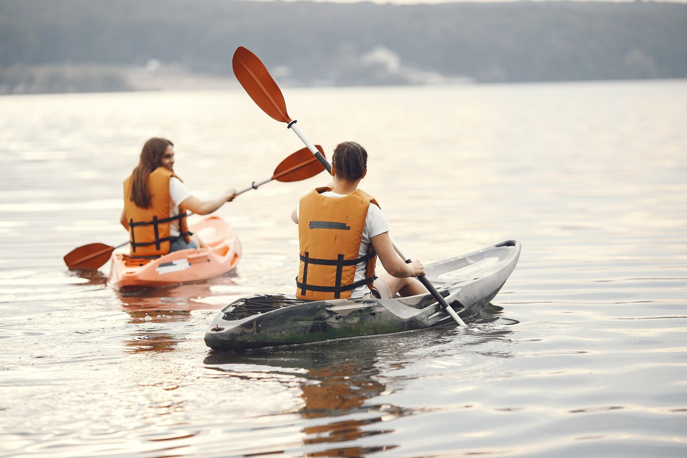 kayaking on calm water