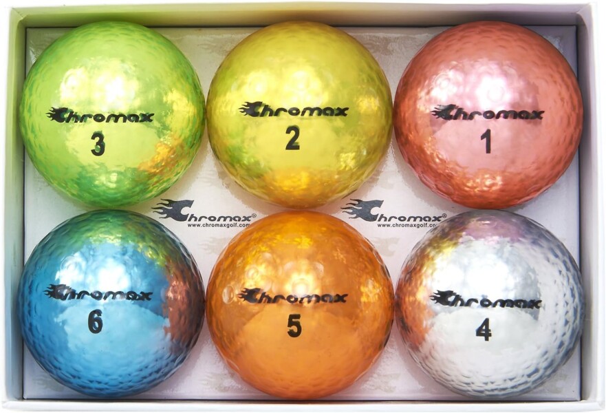 Chromax Metallic M5 Colored Golf Balls (Pack of 6)-best budget golf balls