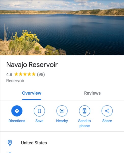 Navajo Reservoir-best places to kayak in Colorado